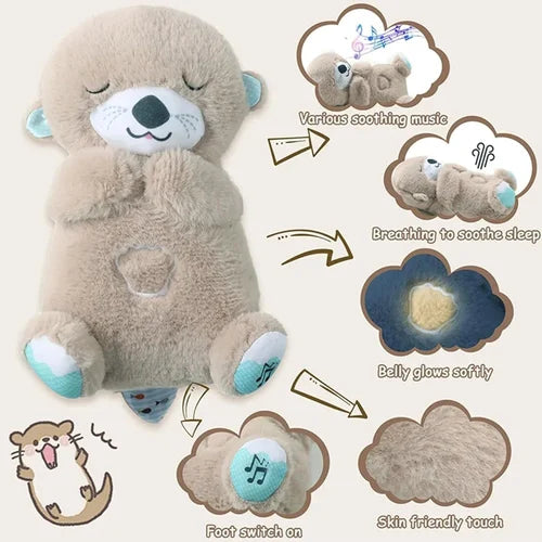 💖Gentle Breathing Teddy Bear with Gentle Music 🎧,Soft Glow 🌟, Calming Sounds 🎼, and Relaxing Breathing Motion 🌀"